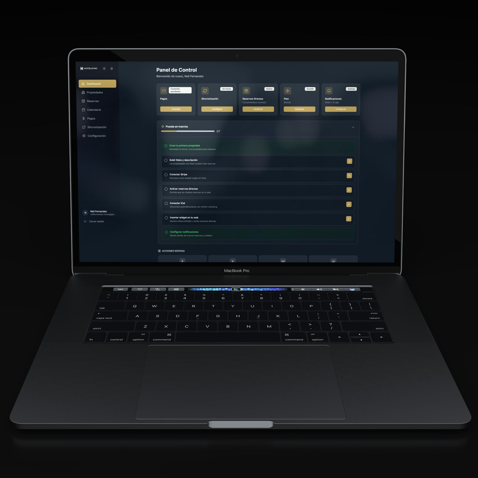 Modern laptop displaying a digital dashboard for chatbot and lead capture setup