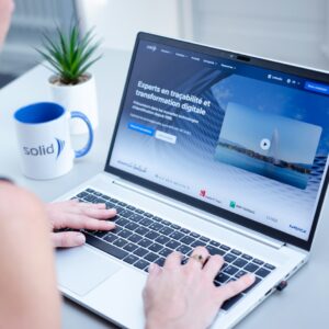 Website on laptop screen ready for landing page optimization